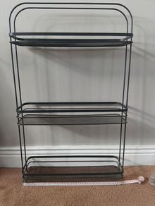 Grey wire rack
