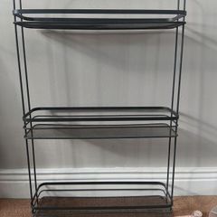 Grey wire rack