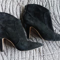 Black Suede Ankle Boots  Size 5