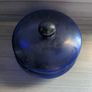 VINTAGE Round Blue Glass Trinket Jar with Lid Image 3