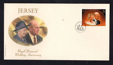 2007 Jersey Diamond Wedding of Queen Elizabeth II Commemorative Stamps First Day Cover (FDC)