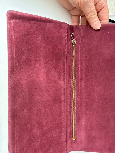 New Vintage Suede Effect Clutch Bag
