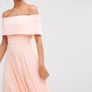 Peach/blush Bardot style off-shoulder midi dress UK8 Image 3