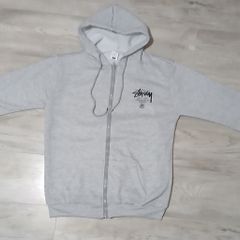 Grey Stussy zip-up hoodie