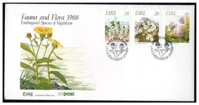 1988 Ireland Fauna & Flora Endangered Species of Vegetations Commemorative Stamps An Post First Day Cover (FDC)
