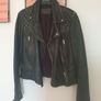 Allsaints Leather Jacket Size Uk 10 Image 3
