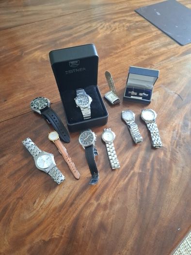 Selection of watches and  silver cufflinks