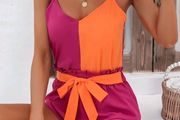 Womens pink and orange shorts and t shirt bnip