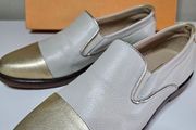 Amberone cream &amp; gold Spanish shoes flats new &amp; boxed size 4 UK 36.5 EU
