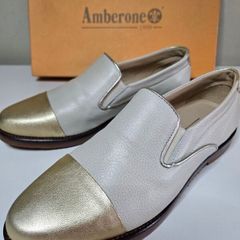 Amberone cream & gold Spanish shoes flats new & boxed size 4 UK 36.5 EU