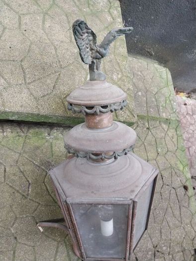 Old Carriage Lamp with Eagle surmount
