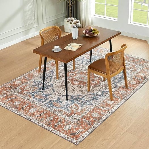 NEW SALE | Washable Rugs Living Room Non Slip Area Rugs for Bedroom Machine Washable Rug Soft Short Pile Large Living Room Rug Vintage Oriental Boho Rug Non Shedding Dense Rugs 80x150cm