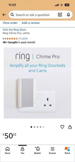 Ring video doorbell and chime