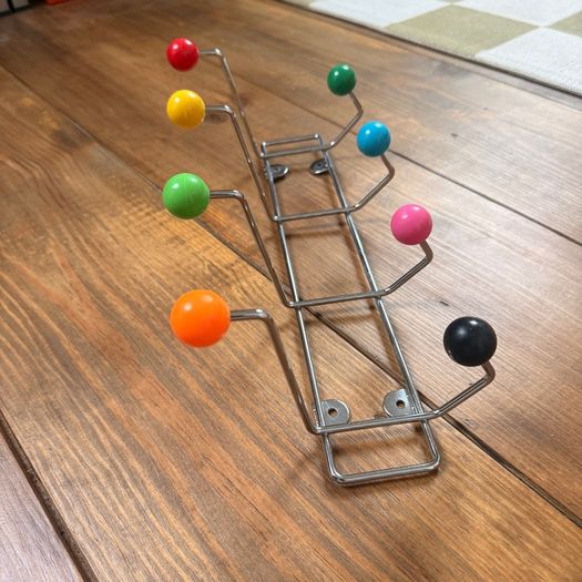 Vintage 1970s Atomic Ball Wall Coat Rack Colourful Mid-Century Modern