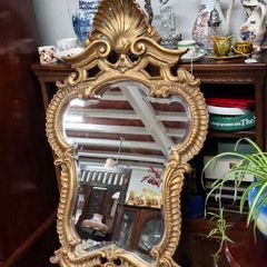 Vintage Portuguese Gilt Gesso Bevelled Glass Mirror