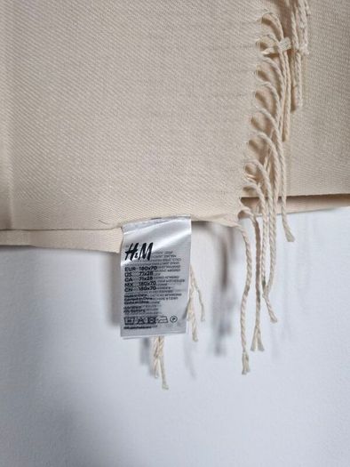H&M Light Scarf Light beige 180x70cm