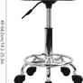 Swivel Rolling Stool Height Adjustable PU Leather Cushion Salon Vanity Massage Office Stool Chair Small Image 6