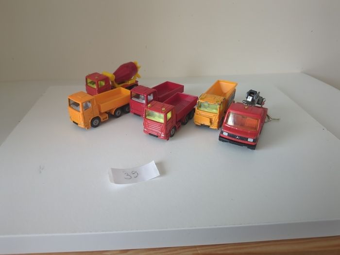 Set of 6 Vintage Siku Diecast Trucks
