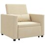 Single Sofa Bed Reclining Cream 90 x 165 x 87 cm Fabric Image 2