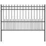Decorative Black Metal Garden Fence Panel 200 x 166 cm  Powder-Coated Steel Boundary Fence Image 3