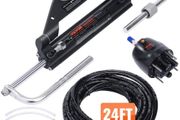 Hydraulic Outboard Steering Kit, 150HP, Marine Boat Hydraulic Steering System, with Helm Pump Two-Way Lock Cylinder and 731.5 cm Hydraulic