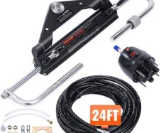 Hydraulic Outboard Steering Kit, 150HP, Marine Boat Hydraulic Steering System, with Helm Pump Two-Way Lock Cylinder and 731.5 cm Hydraulic