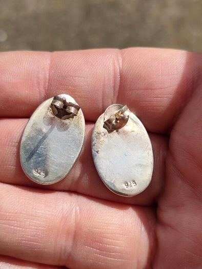 Vintage Mother of Pearl Sterling Silver Earrings