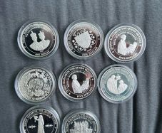 8x Silver Proof Coin Bundle - Queen Mother Lady of the Century Set