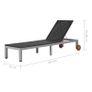Sun Lounger with Wheels Poly Rattan Black Image 3