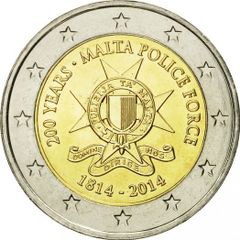 Malta 2 Euro Commemorative Coin 2014 - Malta Police Force. Uncirculated.