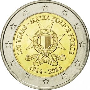 Malta 2 Euro Commemorative Coin 2014 - Malta Police Force. Uncirculated.