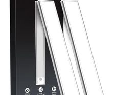 Demkia Under Cabinet Kitchen Lights LED, Motion Sensor Lights Indoor, 6500K Rechargeable Battery Operated Wardrobe Light, Wireless Magnetic USB Powered Strip Stick on Light for Shelf Stairs Counter [Energy Class G]
