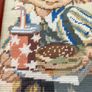 Vintage Wool Needlepoint Skater Girl Wall Art Framed Textile Decor Image 4