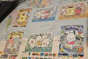 Pompompurin, Little Twin Star, Pochacco, Cinnamaroll Collectible Character Cards Set