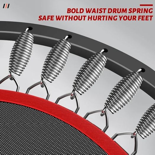 40''/48'' Foldable Fitness Trampoline - Max Load 400lbs / 450lbs, Rebounder with Adjustable Foam Handle Indoor/Outdoor Fitness Body Exercise
