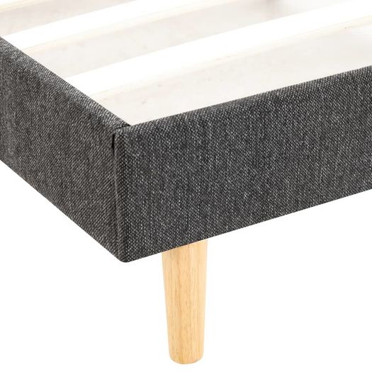 Bed Frame Dark Grey Fabric 135x190 cm