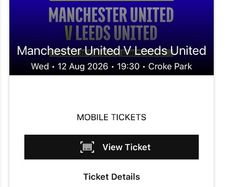 Manchester United v Leeds United ticket