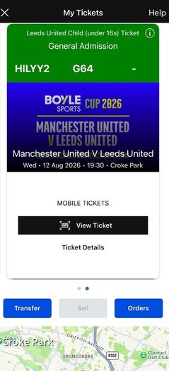 Manchester United v Leeds United ticket
