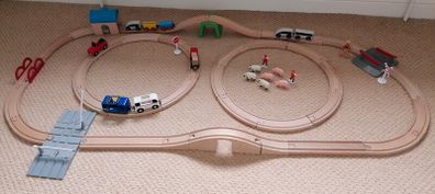 Wooden Train Set 62 Pieces