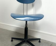 Vintage blue swivel office chair