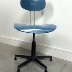Vintage blue swivel office chair