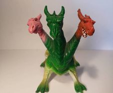 CHINASAURUS 1984 three headed dino Dragon warriors dungeons motu ko