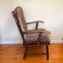 Elegant Vintage Armchair | Upholstered Wooden Frame Image 3