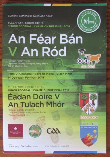 2018 Rhode v Ferbane - GAA Offaly Senior Football Club Final Programme