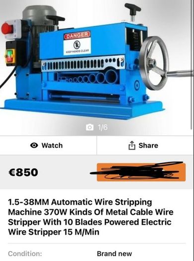 New  220v  Scrap Cable Stripping Machine 1mm-40mm, 10 Blades Wire Stripper Recycling Copper Cable Strippers