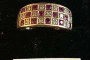 9ct diamond and ruby ring
