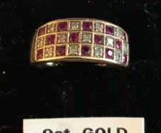 9ct diamond and ruby ring