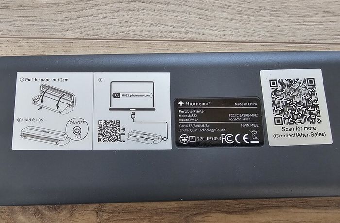 Thermal Printer Portable Mobile A4 Compact Bluetooth Phomemo M832 300dpi Label Sticker