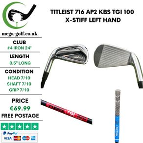 Titleist 716 AP2 #4 Iron 24 Degree / Kbs TGI 100 X-Stiff / Left Hand