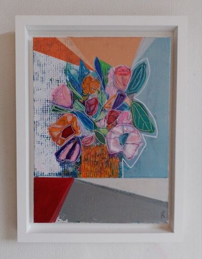 Original Abstract Painting Original Floral Painting Framed Floral Art New Original Irish Abstract Painting by Artist